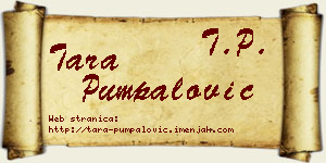 Tara Pumpalović vizit kartica